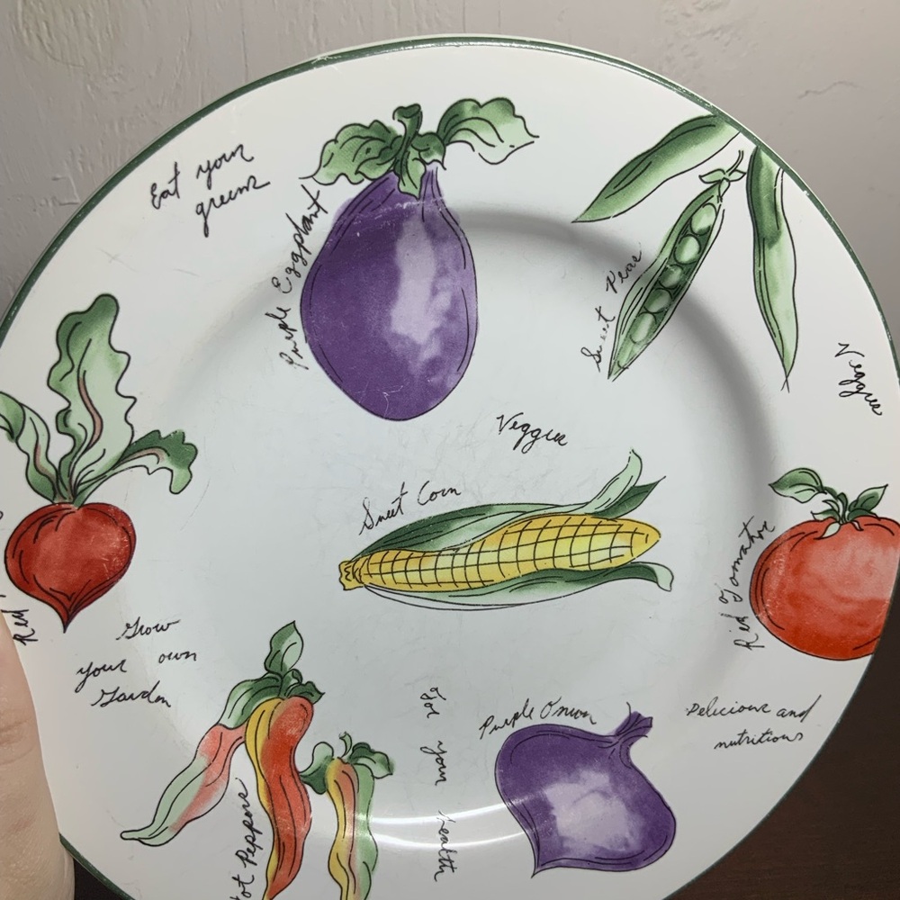 Vintage Sakura 1995 Garden Delight Sue Zipkin Salad Plate 8” Vegetable Stoneware - Picture 3 of 4